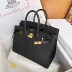 Hermes Birkin 25 Sellier Handmade Bag In Black Epsom Calfskin - Image 5