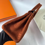 Hermes Birkin 25 Retourne Handmade Bag In Brown Doblis Suede Leather - Image 6