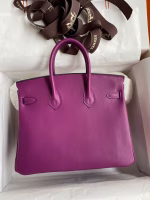 Hermes Birkin 25 Retourne Handmade Bag In Anemone Swift Calfskin - Image 6
