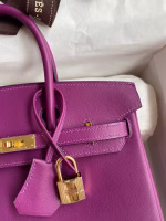 Hermes Birkin 25 Retourne Handmade Bag In Anemone Swift Calfskin - Image 7