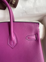Hermes Birkin 25 Retourne Handmade Bag In Anemone Swift Calfskin - Image 8