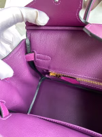 Hermes Birkin 25 Retourne Handmade Bag In Anemone Swift Calfskin - Image 5