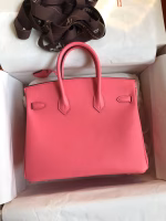Hermes Birkin 25 Retourne Handmade Bag In Rose Lipstick Swift Calfskin - Image 8