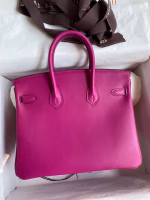 Hermes Birkin 25 Retourne Handmade Bag In Rose Purple Swift Calfskin - Image 2