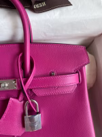 Hermes Birkin 25 Retourne Handmade Bag In Rose Purple Swift Calfskin - Image 3