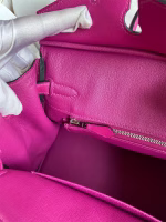 Hermes Birkin 25 Retourne Handmade Bag In Rose Purple Swift Calfskin - Image 9