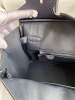 Hermes Birkin 30 Retourne Handmade Bag In Blue Nuit Clemence Leather - Image 4