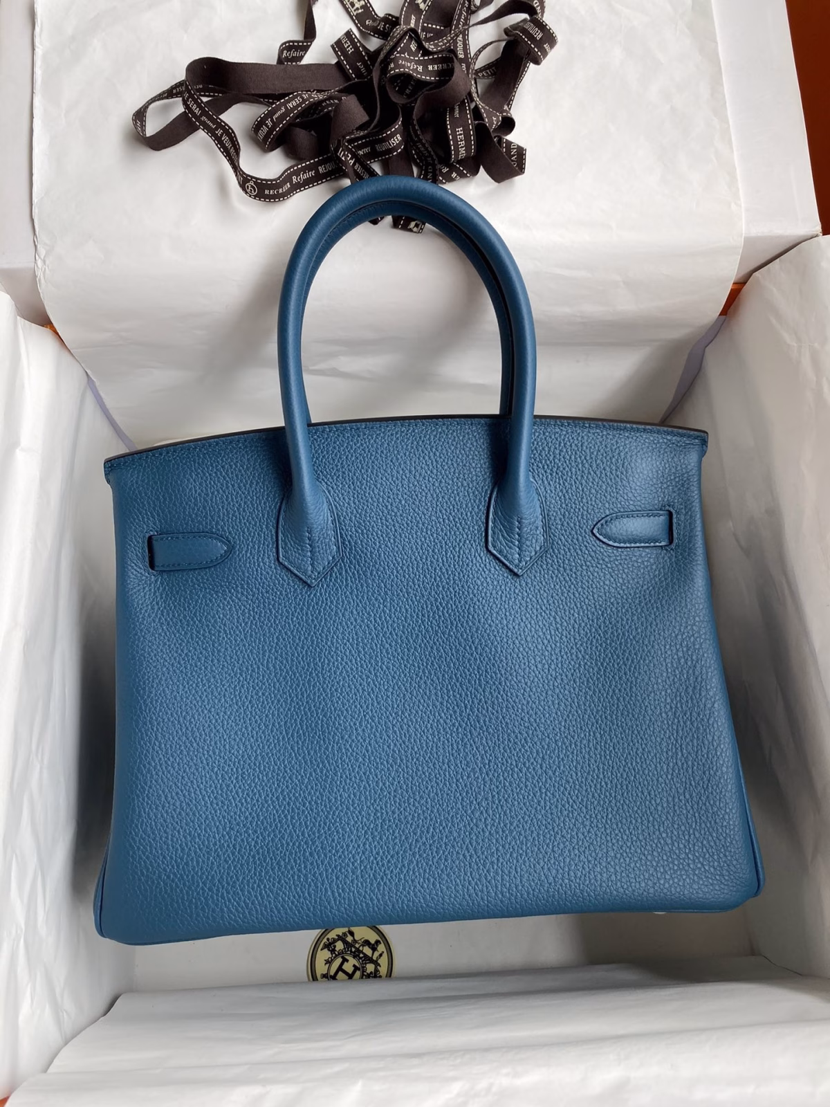 Hermes Birkin 30 Retourne Handmade Bag In Colvert Clemence Leather - Image 6