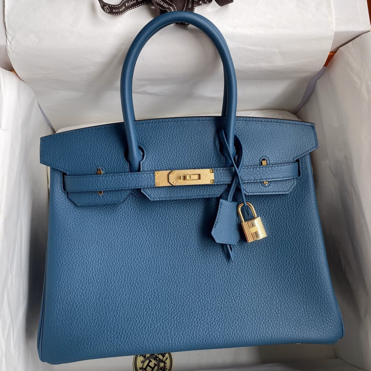 Hermes Birkin 30 Retourne Handmade Bag In Colvert Clemence Leather - Image 1