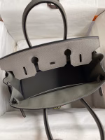 Hermes Birkin 30 Retourne Handmade Bag In Gris Meyer Clemence Leather - Image 4