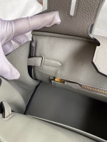 Hermes Birkin 30 Retourne Handmade Bag In Gris Meyer Clemence Leather - Image 5