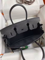Hermes Birkin 30 Retourne Handmade Bag In Black Clemence Leather - Image 2