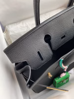 Hermes Birkin 30 Retourne Handmade Bag In Black Clemence Leather - Image 5