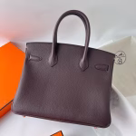 Hermes Birkin 30 Retourne Handmade Bag In Rouge Sellier Clemence Leather - Image 3