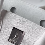 Hermes Birkin 30 Retourne Handmade Bag In White Clemence Leather - Image 7