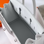 Hermes Birkin 30 Retourne Handmade Bag In White Clemence Leather - Image 9