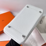 Hermes Birkin 30 Retourne Handmade Bag In White Clemence Leather - Image 3