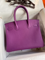 Hermes Birkin 30 Retourne Handmade Bag In Anemone Epsom Calfskin - Image 6