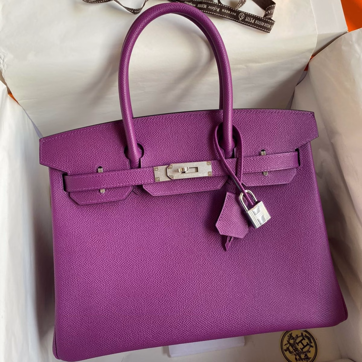 Hermes Birkin 30 Retourne Handmade Bag In Anemone Epsom Calfskin - Image 1