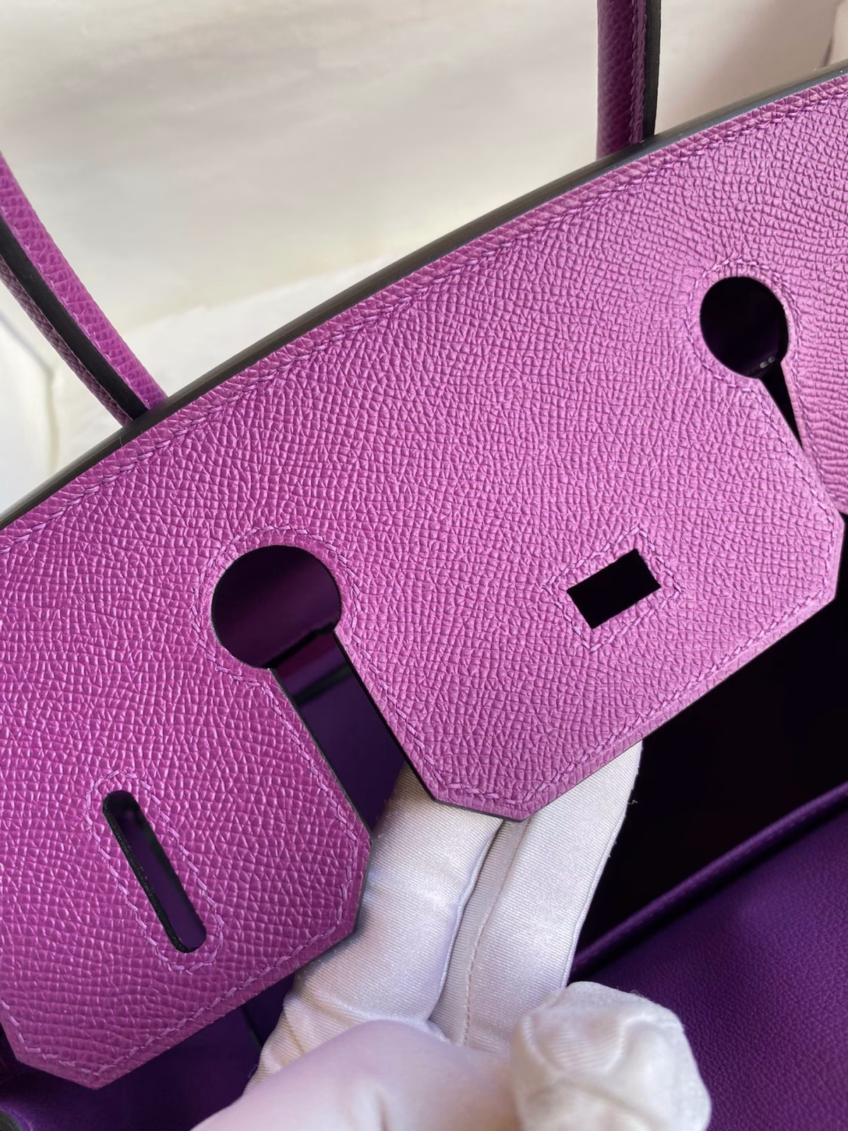 Hermes Birkin 30 Retourne Handmade Bag In Anemone Epsom Calfskin - Image 5