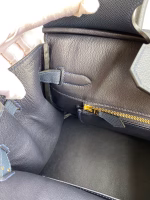 Hermes Birkin 30 Retourne Handmade Bag In Blue Nuit Epsom Calfskin - Image 5