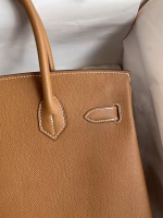 Hermes Birkin 30 Retourne Handmade Bag In Gold Epsom Calfskin - Image 8