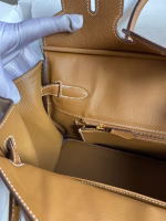 Hermes Birkin 30 Retourne Handmade Bag In Gold Epsom Calfskin - Image 4