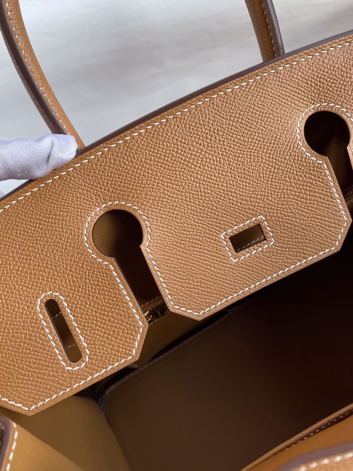 Hermes Birkin 30 Retourne Handmade Bag In Gold Epsom Calfskin - Image 5