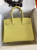 Hermes Birkin 30 Retourne Handmade Bag In Lime Epsom Calfskin - Image 6