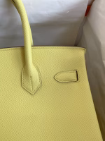 Hermes Birkin 30 Retourne Handmade Bag In Lime Epsom Calfskin - Image 8
