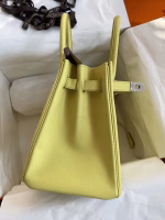 Hermes Birkin 30 Retourne Handmade Bag In Lime Epsom Calfskin - Image 9