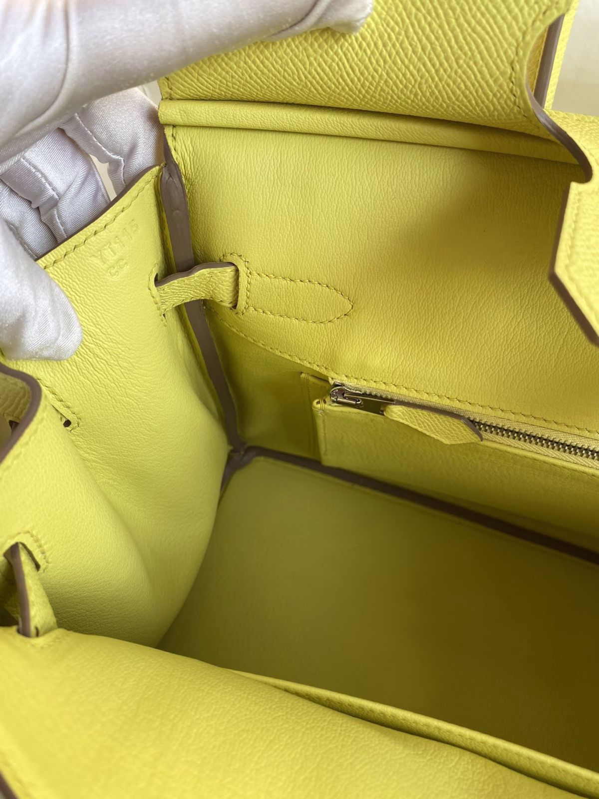 Hermes Birkin 30 Retourne Handmade Bag In Lime Epsom Calfskin - Image 4