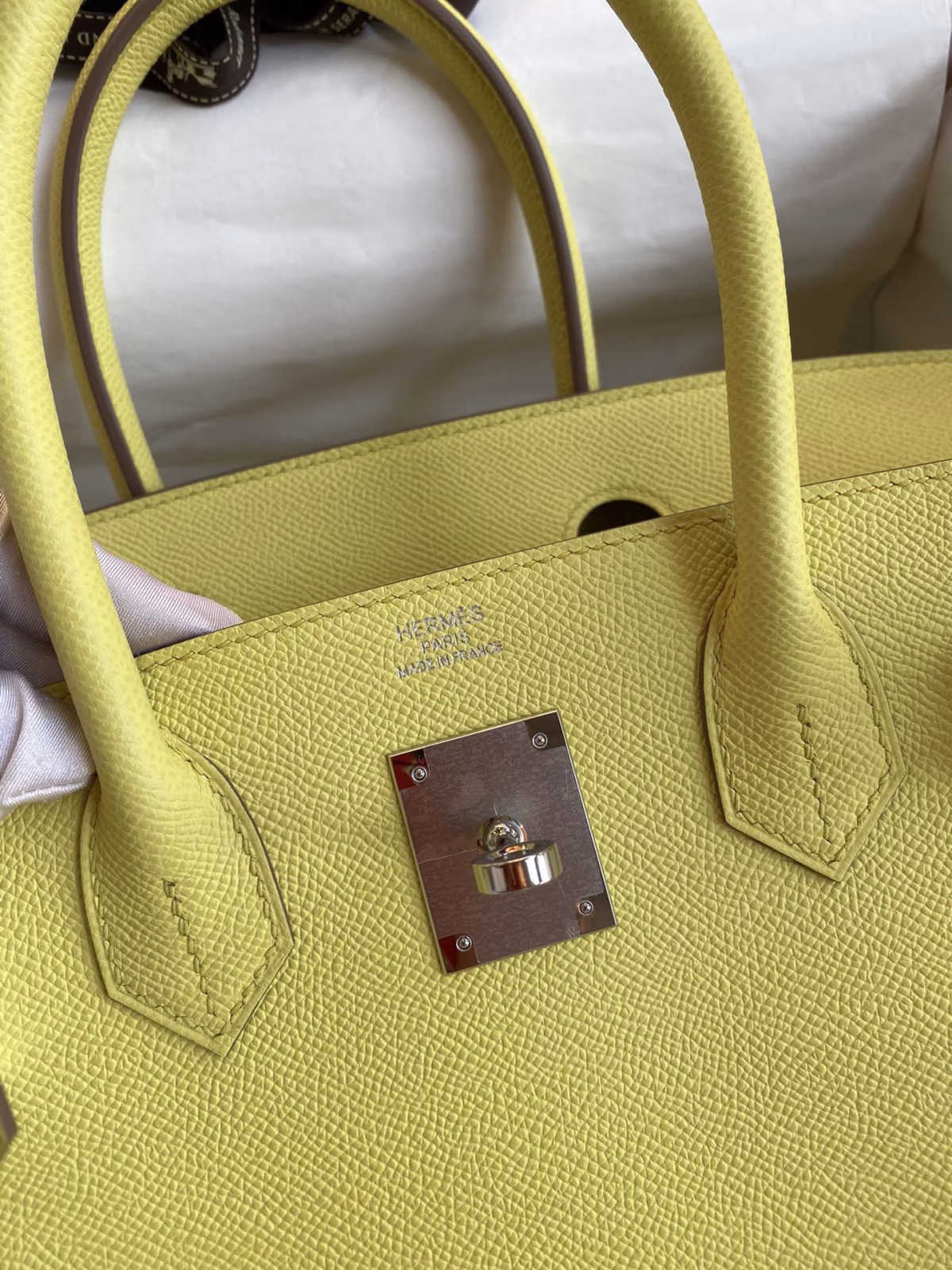 Hermes Birkin 30 Retourne Handmade Bag In Lime Epsom Calfskin - Image 5