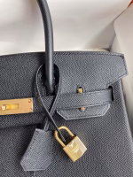 Hermes Birkin 30 Retourne Handmade Bag In Black Epsom Calfskin - Image 7