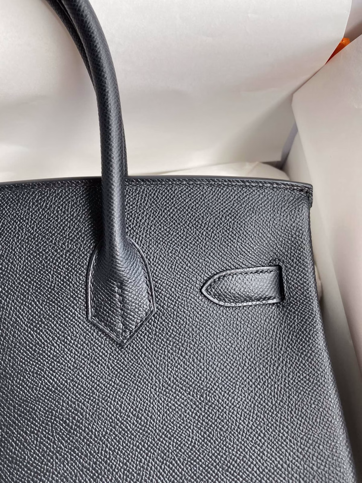 Hermes Birkin 30 Retourne Handmade Bag In Black Epsom Calfskin - Image 8