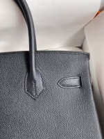 Hermes Birkin 30 Retourne Handmade Bag In Black Epsom Calfskin - Image 8