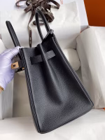 Hermes Birkin 30 Retourne Handmade Bag In Black Epsom Calfskin - Image 9