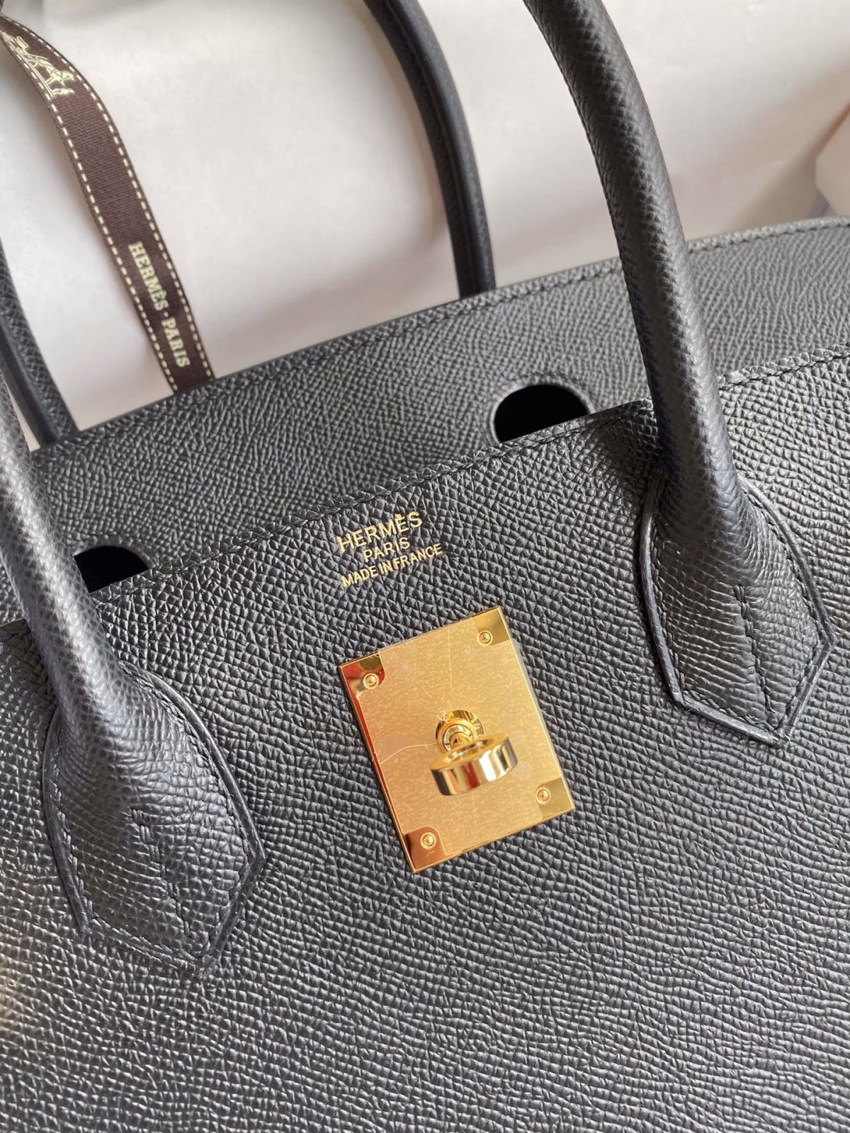 Hermes Birkin 30 Retourne Handmade Bag In Black Epsom Calfskin - Image 2