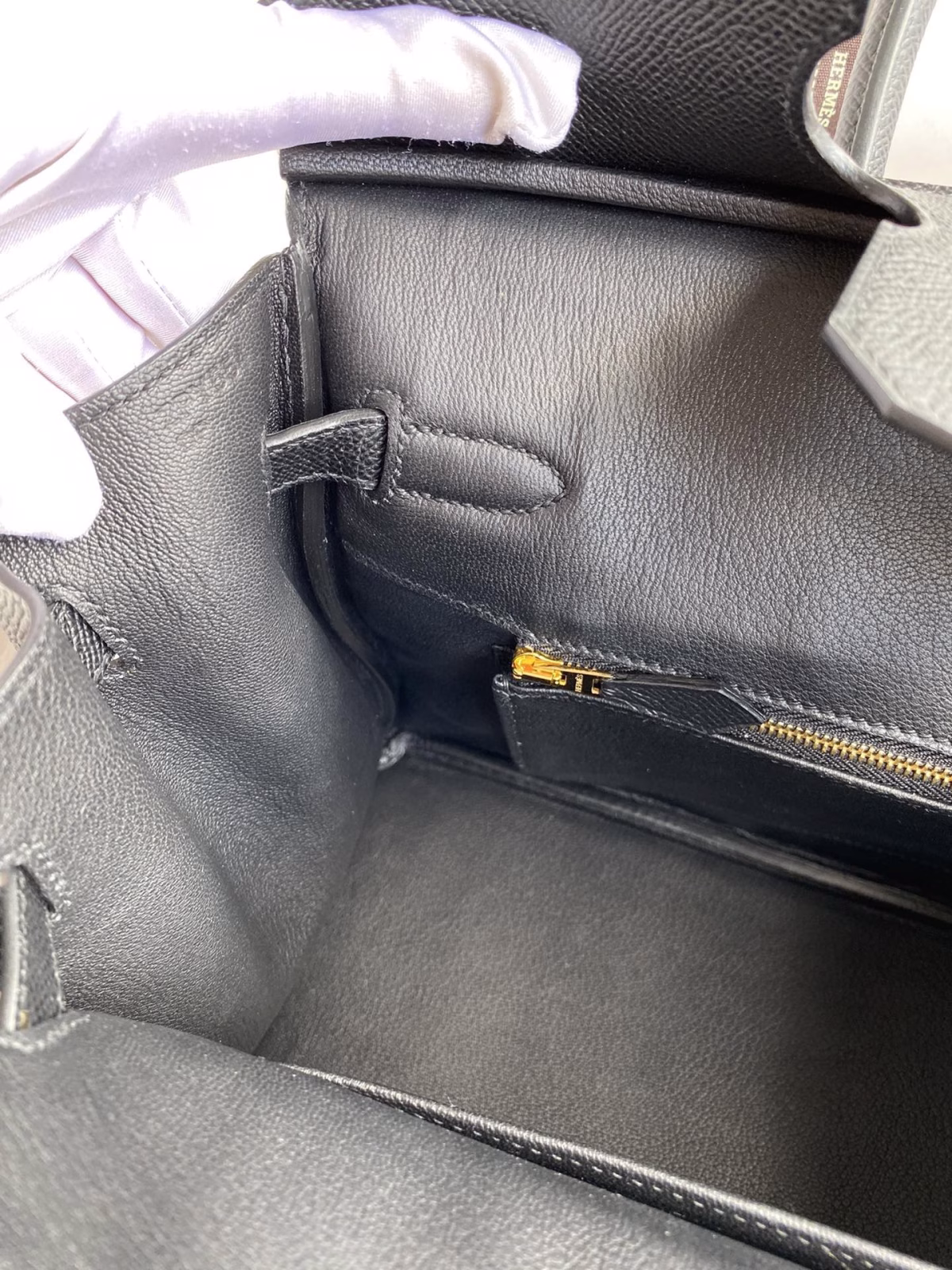 Hermes Birkin 30 Retourne Handmade Bag In Black Epsom Calfskin - Image 5