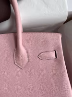 Hermes Birkin 30 Retourne Handmade Bag In Rose Sakura Epsom Calfskin - Image 8