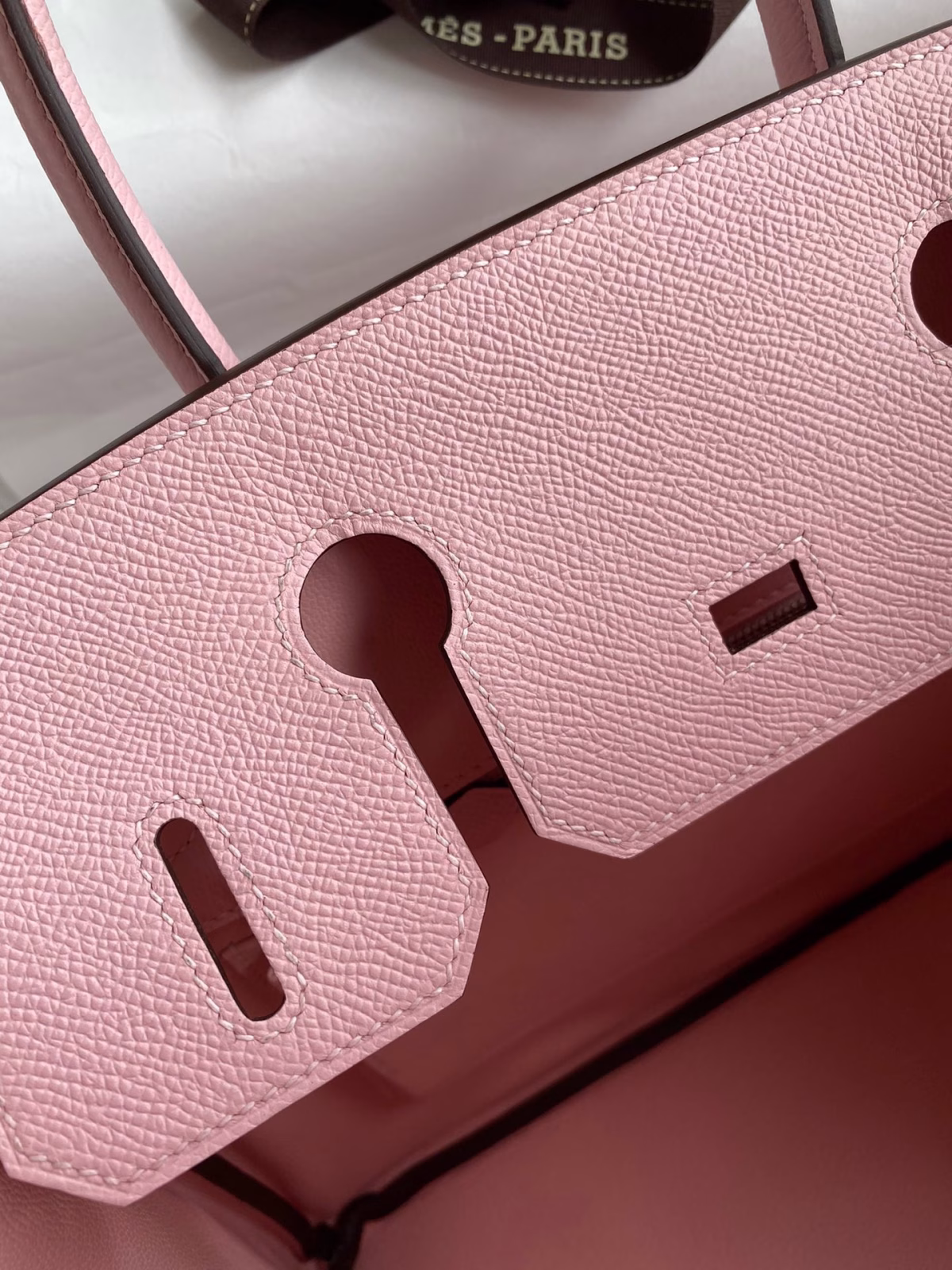 Hermes Birkin 30 Retourne Handmade Bag In Rose Sakura Epsom Calfskin - Image 4