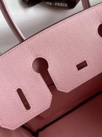 Hermes Birkin 30 Retourne Handmade Bag In Rose Sakura Epsom Calfskin - Image 4