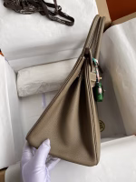 Hermes Birkin 30 Retourne Handmade Bag In Taupe Epsom Calfskin - Image 9