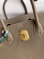 Hermes Birkin 30 Retourne Handmade Bag In Taupe Epsom Calfskin - Image 4