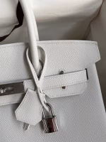 Hermes Birkin 30 Retourne Handmade Bag In White Epsom Calfskin - Image 7