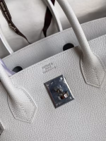 Hermes Birkin 30 Retourne Handmade Bag In White Epsom Calfskin - Image 2