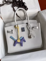 Hermes Birkin 30 Retourne Handmade Bag In White Epsom Calfskin - Image 5