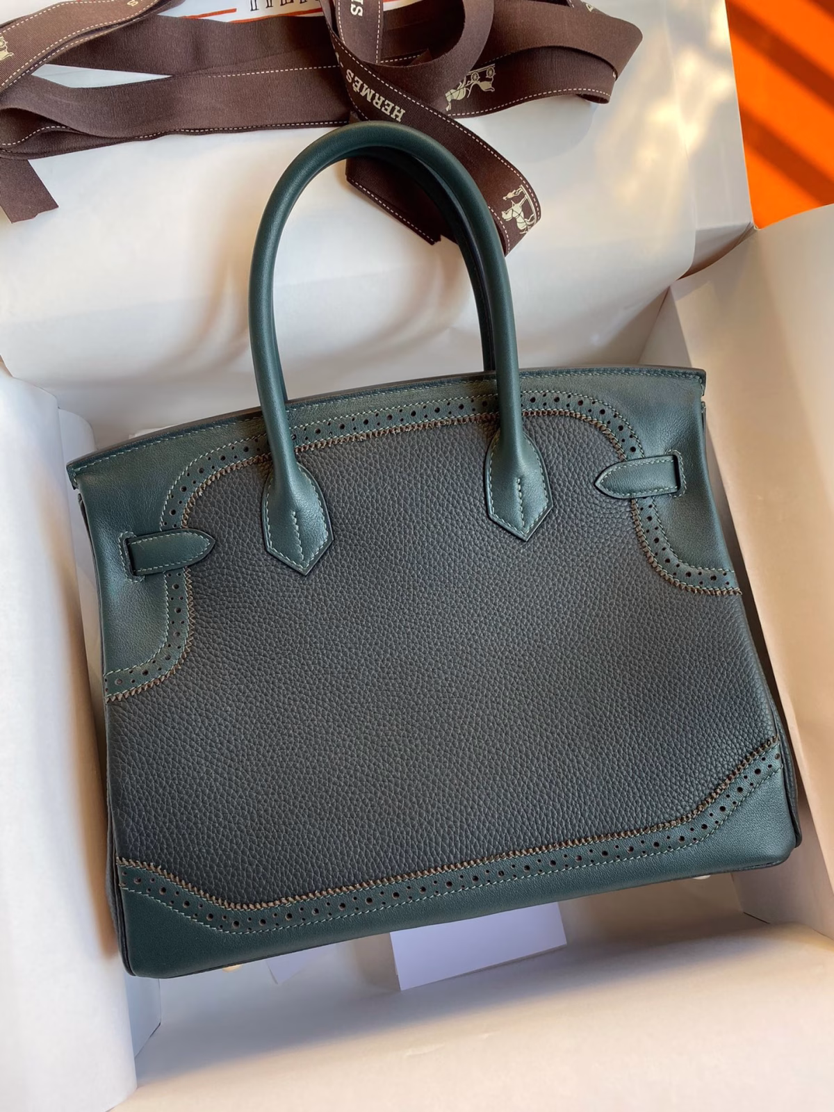 Hermes Ghillies Birkin 30cm Limited-edition Bag In Black Calfskin - Image 6