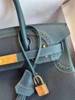 Hermes Ghillies Birkin 30cm Limited-edition Bag In Black Calfskin - Image 7