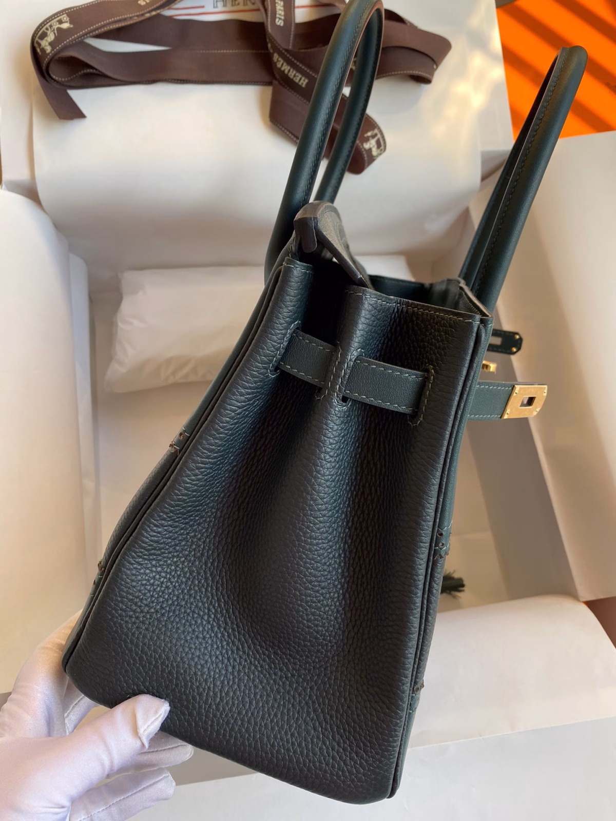 Hermes Ghillies Birkin 30cm Limited-edition Bag In Black Calfskin - Image 9